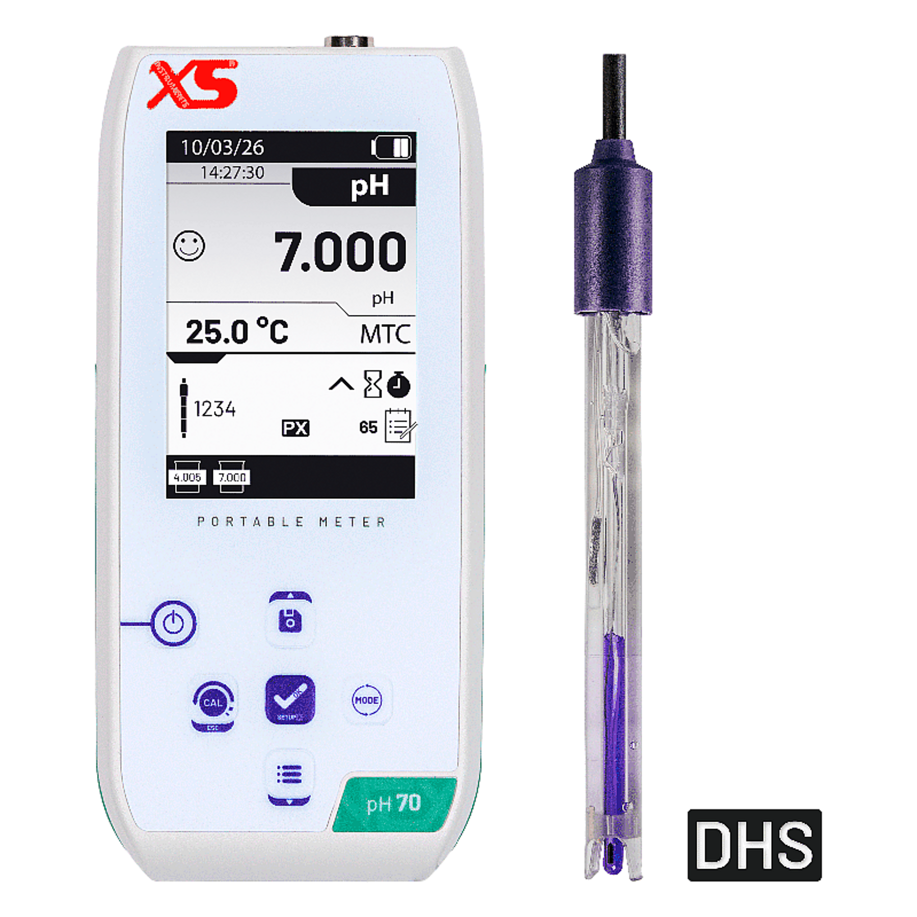 XS pH 70 NEX – PHmetro Portátil – Electrodo 201 T DHS