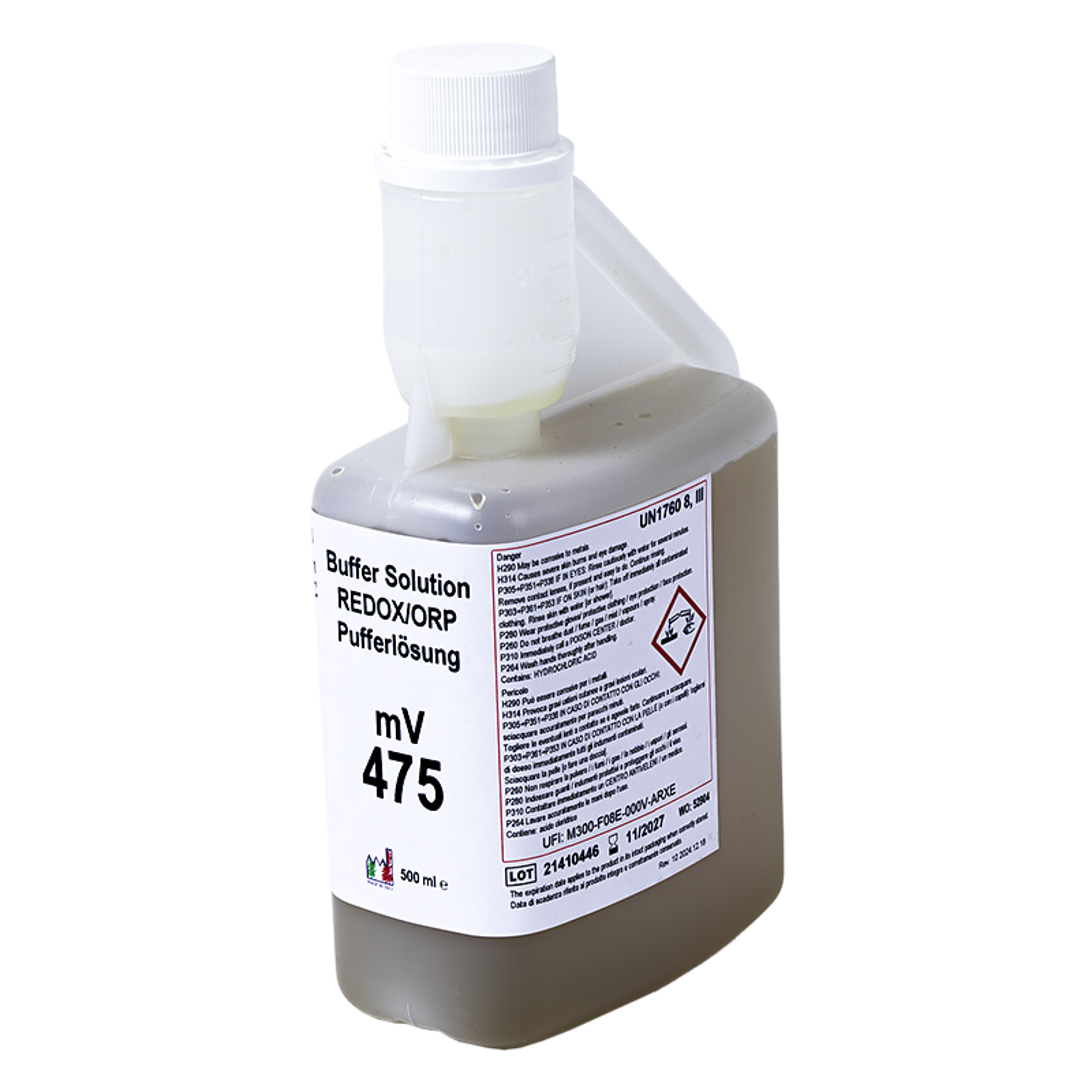 XS Solution ORP 475 ±5 mV/25°C, 500 ml, con certificado de análisis